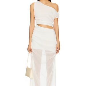Chic One-Shoulder White Dress